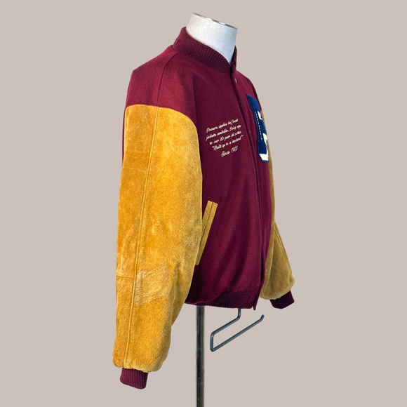 Vintage Authentic Powers Letterman Mens Varsity Jacket size L Maroon - Picture 8 of 12
